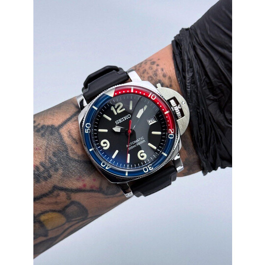 Custom Seiko Mod • Resin Pepsi PAM Diver Submersible Automatic • 42mm